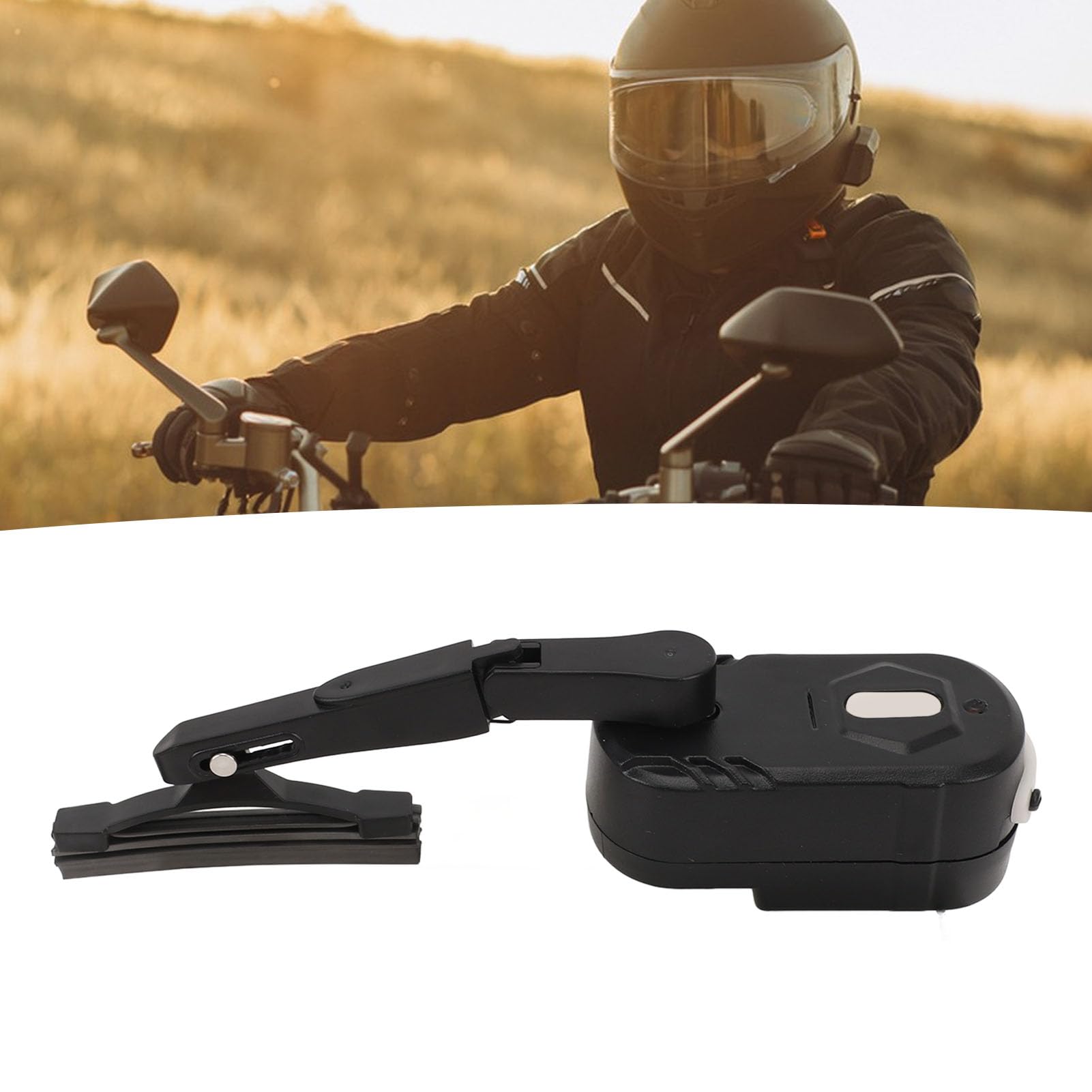 aqxreight Limpiaparabrisas para Casco De Moto Recargable 2 Velocidades Resistente Al Agua Compatible con La Mayoría De Cascos De Motocicleta Y Vehículos Eléctricos Batería De 800mAh