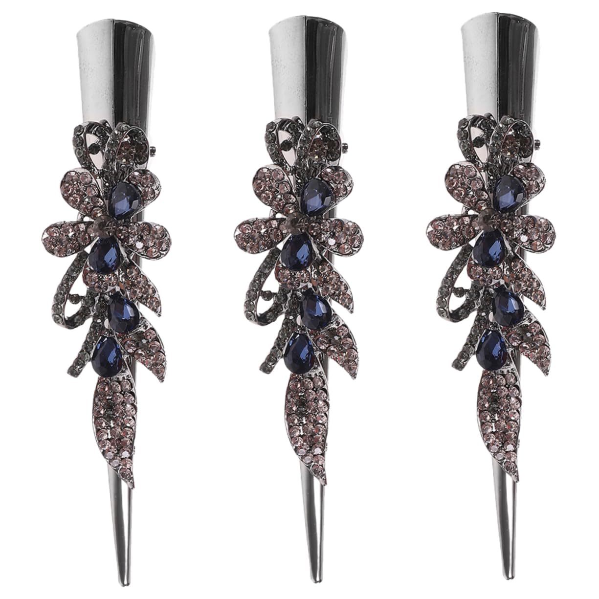 12 Stck. Teiliges Retro Metall Haarklammern Set mit Funkelnden Kristallen Starke Haftung Vielseitig Einsetzbar für Damen Französische Haarspangen für Kurze Haare Eleganter