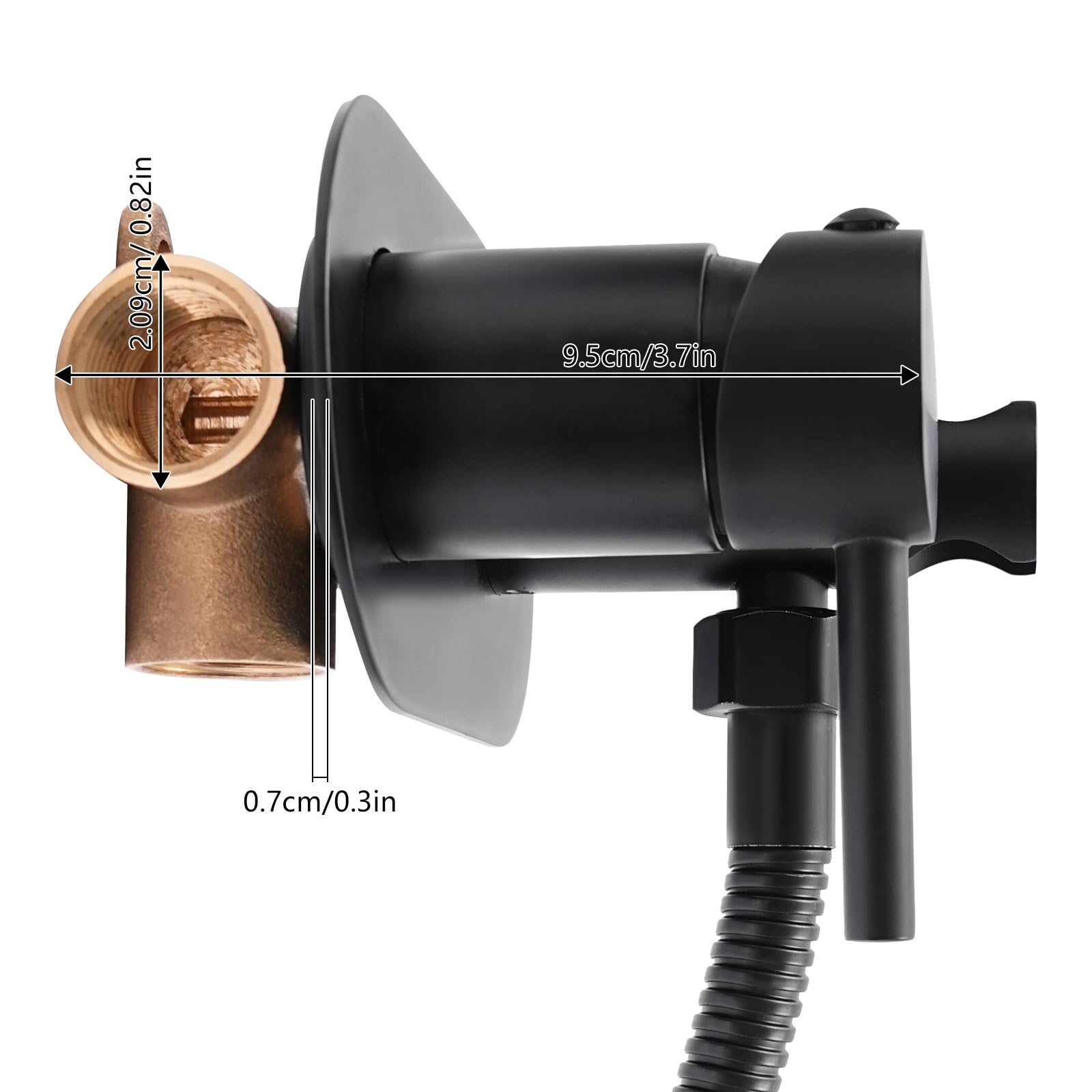 Unterputz-Dusch-WC-Pistole,UP-Dusch-WC-Aufsatzpistole für die Toilette,Druckverstärk-WC-Duschkopf Set,Einbausatz Druck-Bidetpistole mit Standard G1/2 Anschluss,für die tägliche Körperpflege (Schwarz)