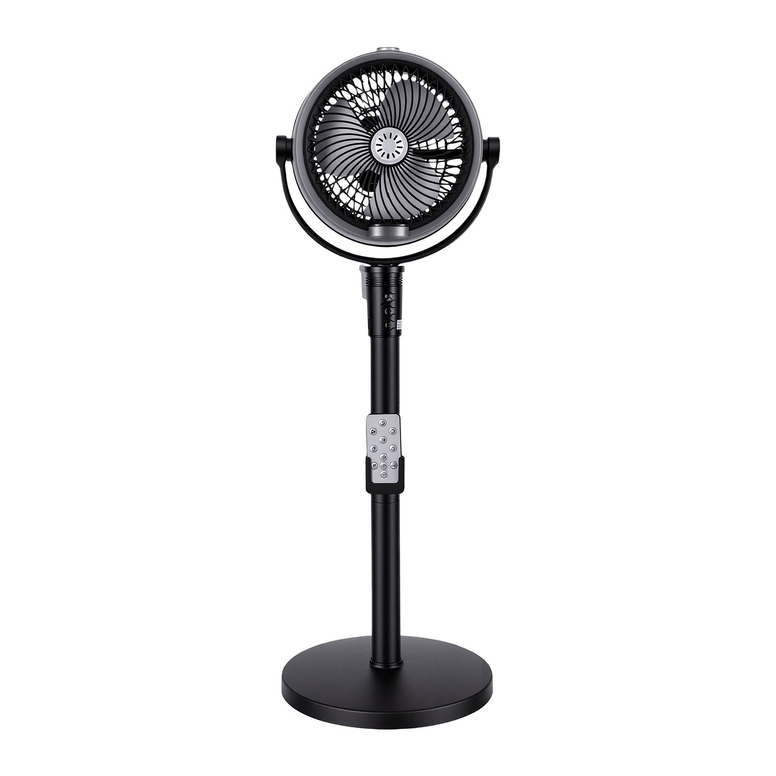 Ventilador Oscilante de Pie, Ventilador de Refrigeración por Nebulización Eficiente, Ajustable para el Hogar, USB de Oficina, Motor Fuerte Recargable (BLACK)