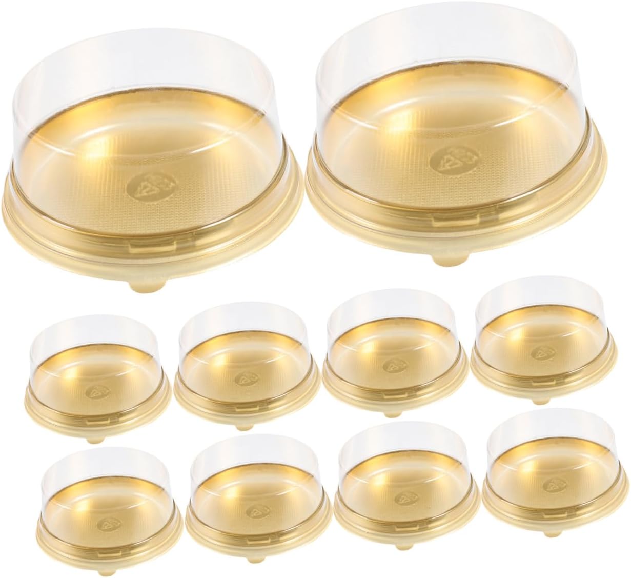 10pcs Transparent Small Round Cake Boxes with Lids Food-safe Bakery Packing Containers Thickened Holders for Cupcakes Handmade Desserts and Portable Cake Carriers
