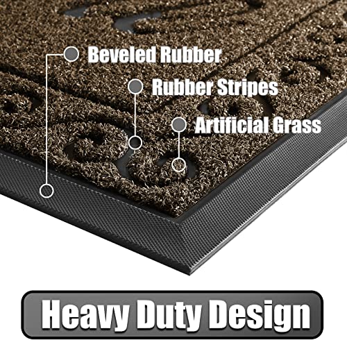 Yimobra welcome door mat, Heavy Duty Sturdy Front Mats for Home Entrance Outdoor Indoor,Non Slip Backing - Image 2