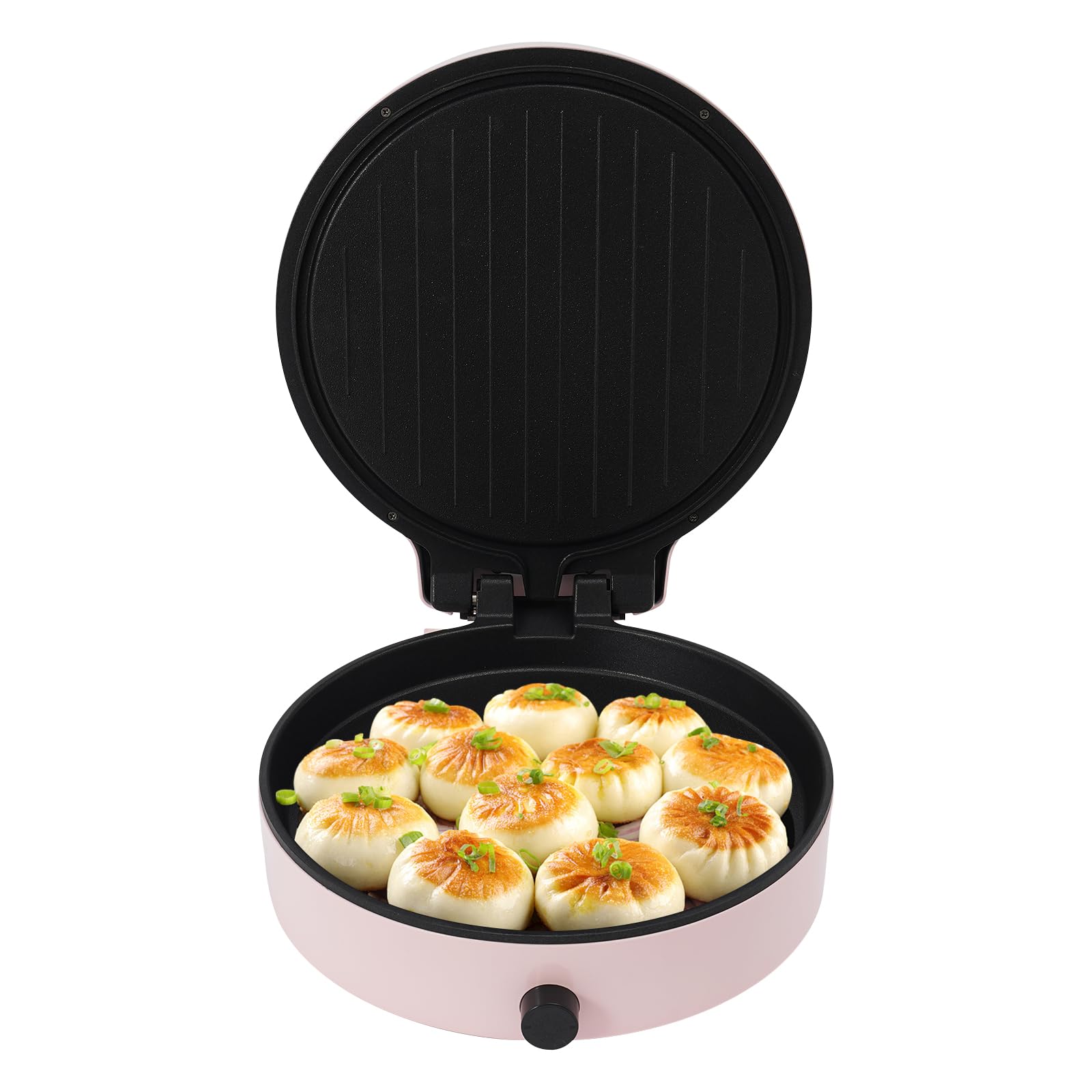 12.6 Inch Countertop Pizza Maker, 1400W Electric Pizza Oven with Temperature Regulation Function and Power-off Protection, Fast Heating Pizza Grill for making Pancakes, Pies, Egg Cakes, Dumplings.