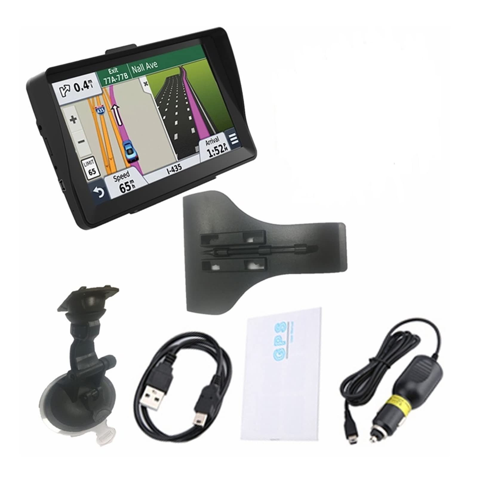 Auto GPS di navigazione da 7 pollici con sunvisor 256 8 GB. Truck Sat Navigator. FM. Mappe gratuite del trasmettitore