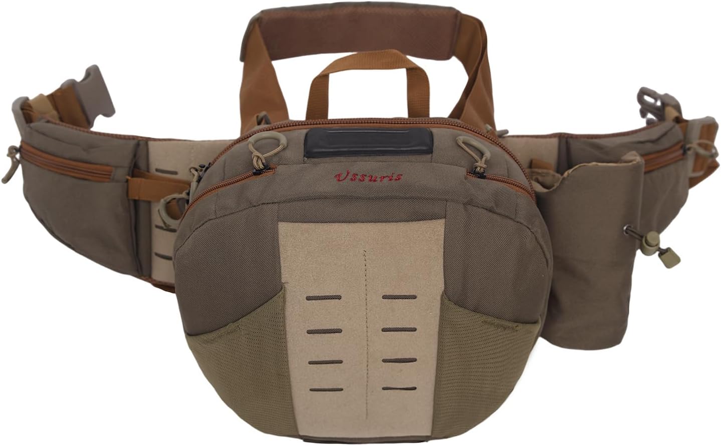 Fly Fishing Large Waist Pack with Water Bottle Holder, Wide Fanny Fishing Tackle Storage Bags