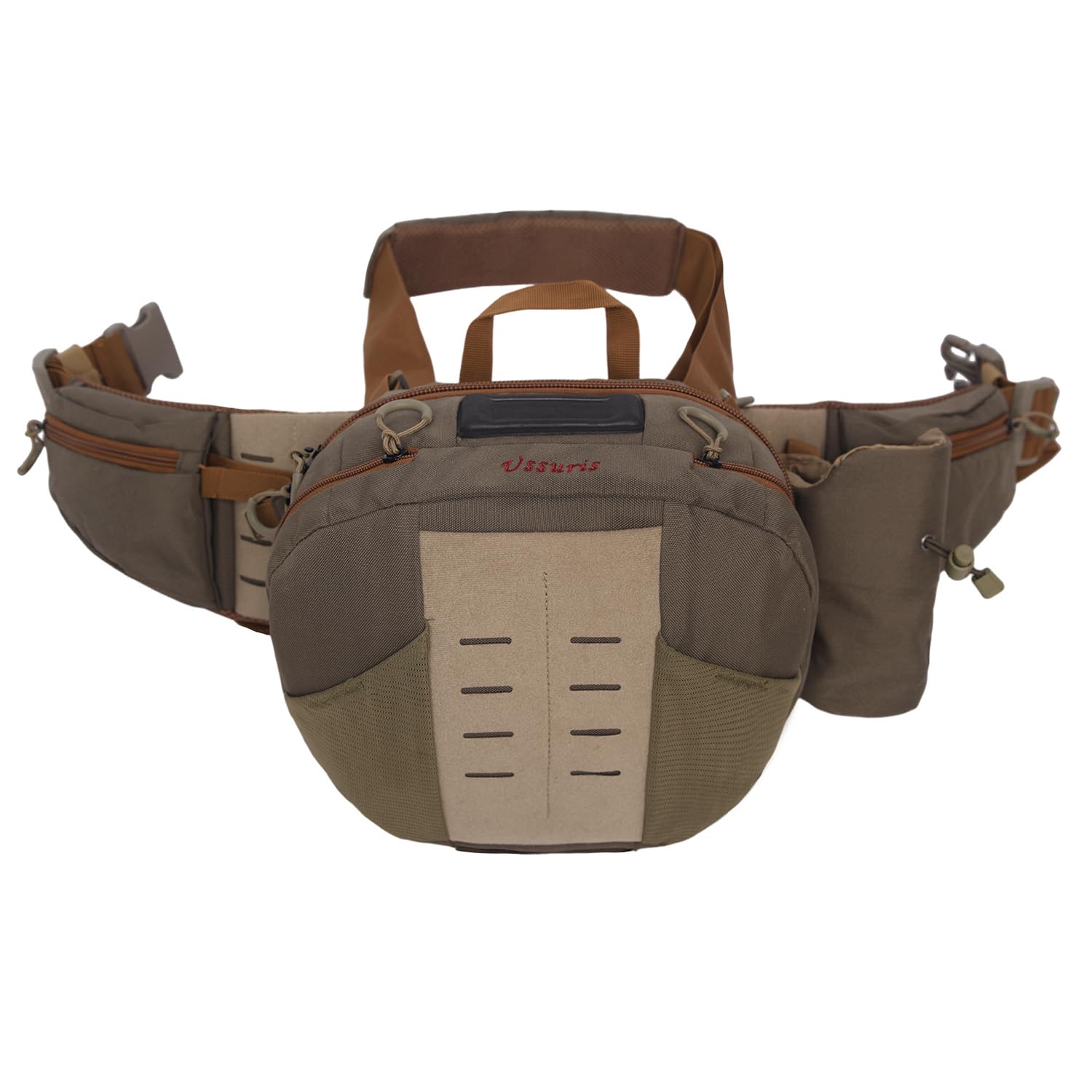 Fly Fishing Large Waist Pack with Water Bottle Holder, Wide Fanny Fishing Tackle Storage Bags