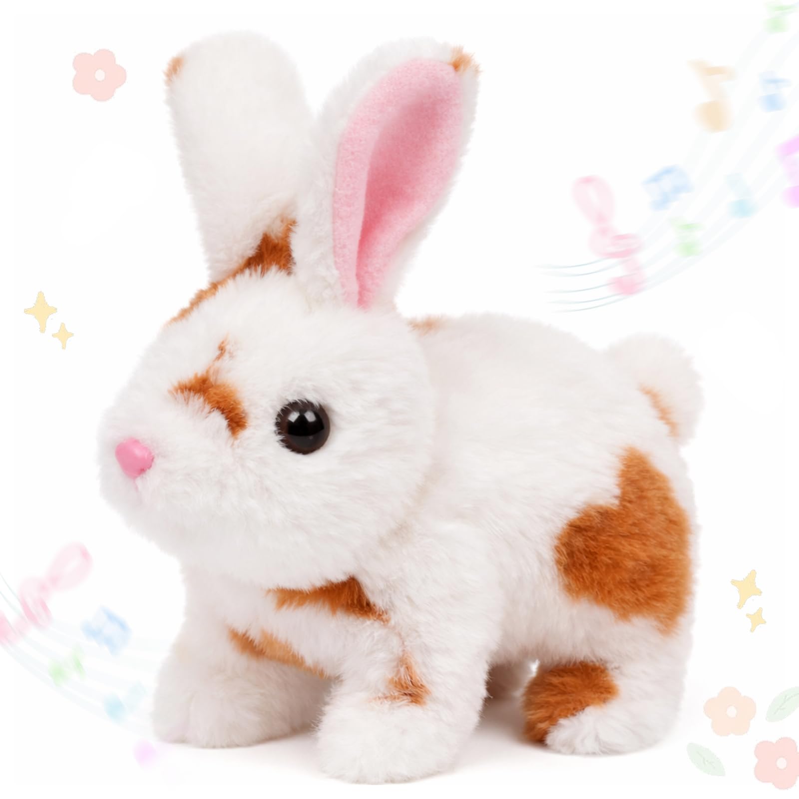 Amazon.com: Easfan Bunny Pink Plush Toy Jumping Spotted Rabbit