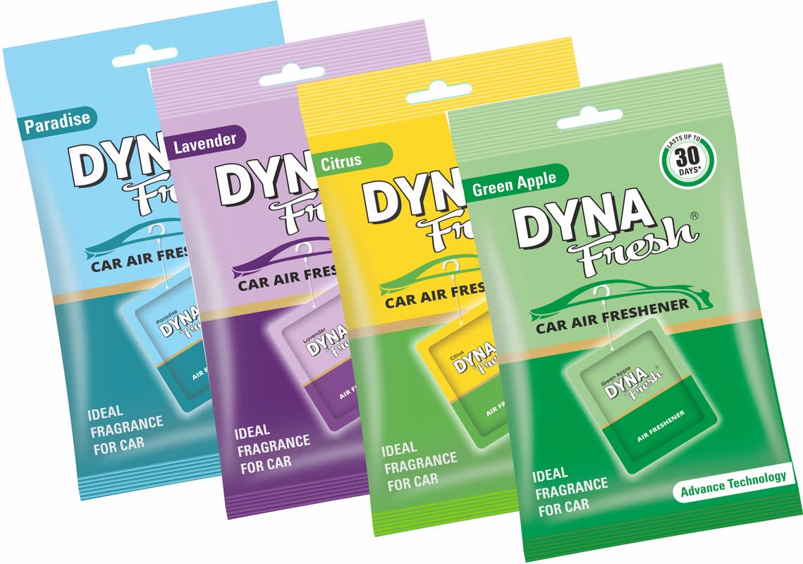 Dynafresh Car Air Freshener Gel Lasts Up to 30 days | Assorted Pack 10g each Pack of 8 (4 x 2 Nos)