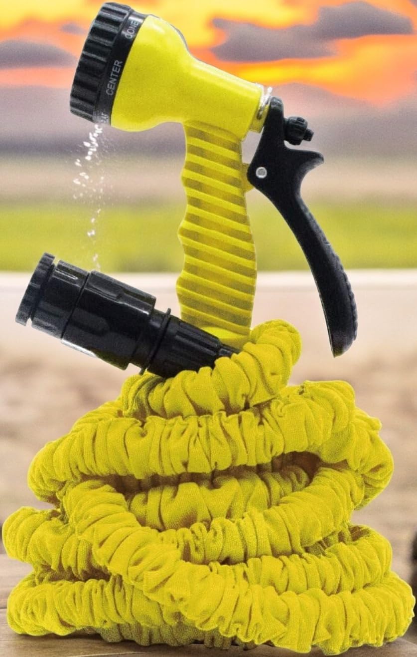 Hoses That Shrink 50 Ft On Sale Kink Free Flexible Water Hose With 7 Pattern Spray Nozzle Outdoor Lightweight Hoses Portable Pipe Gun Gardening Lawn Pet Washing Shrinking Garden Hose