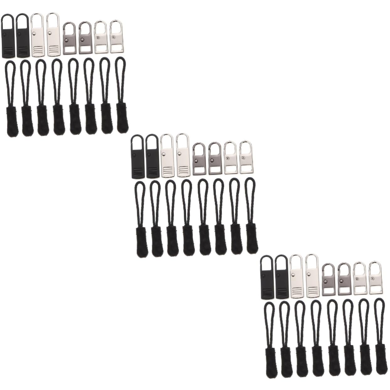 ARTIBETTER 1set Replacement Zipper Heads Kit Detachable Zipper Pulls for Repairing Clothing Bags and Luggage Durable Non Skid Design Simple Installation Versatile Use 16pcs