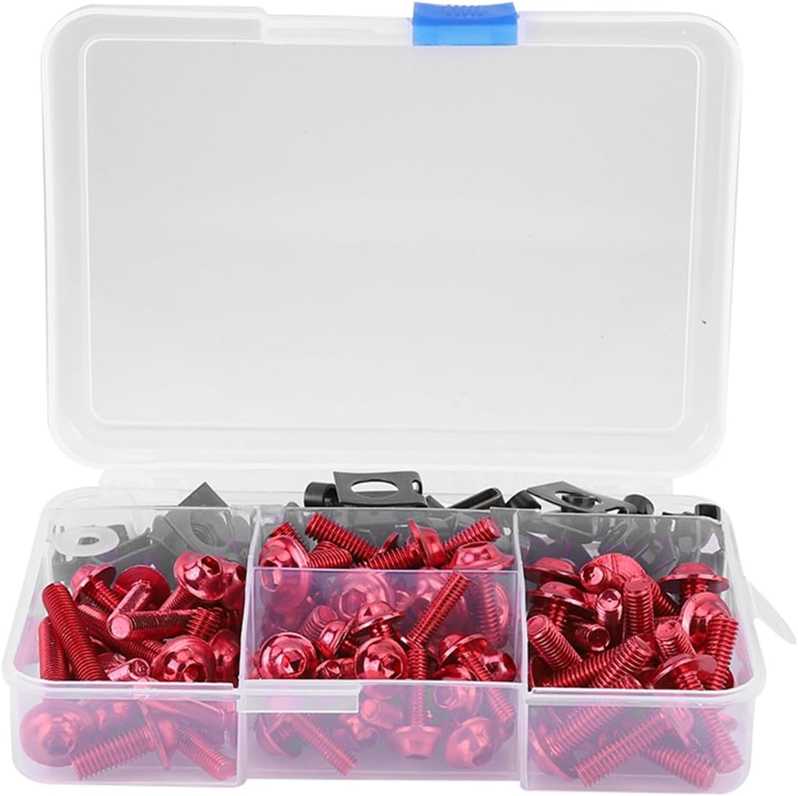 Screws,177pcs Universal Motorcycle Screws Fairing Kit M5 M6 Fit for Sportbikes(Red)