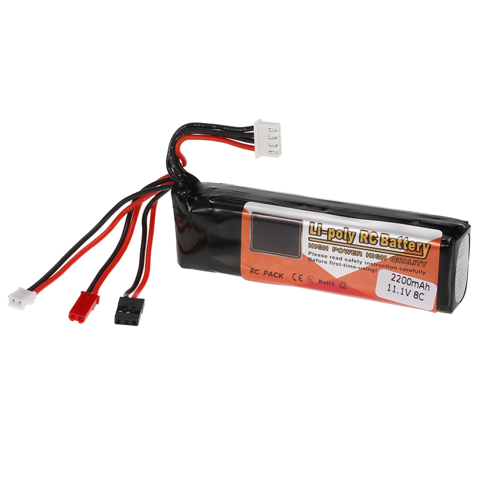 Generic Batterie RC LiPo 11,1 V 2200 MAh avec Prise Futaba JR JST, Compacte 100 X 24,7 X 21,3 Mm, pour Télécommande Futaba JR Devo7 10 WFLY