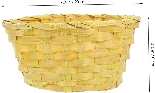 Miniatura 4 de BESPORTBLE Cesta tejida de bambú, cesta redonda para huevos de Pascua, accesorios decorativos para el día del niño