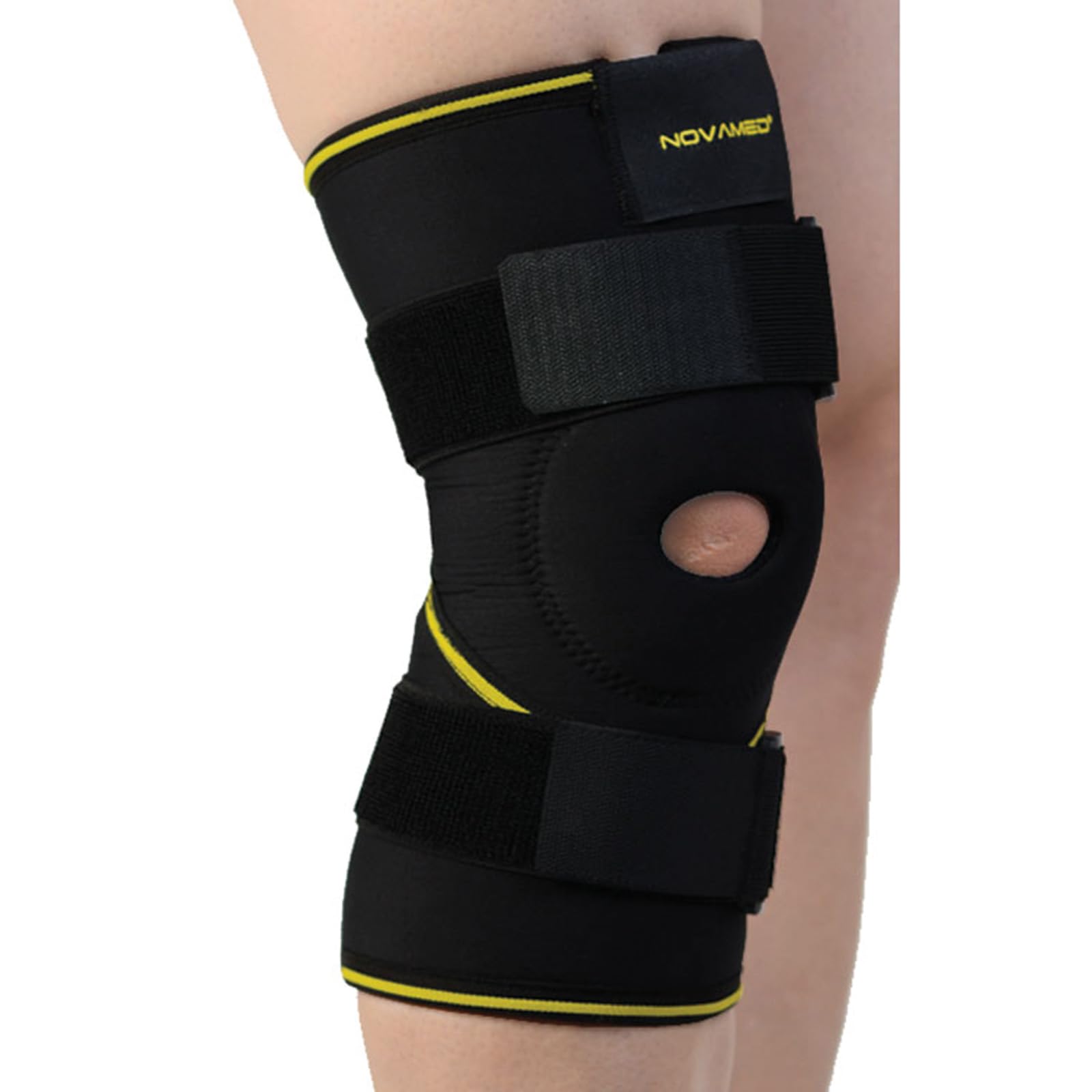 NOVAMED Knieschoner mit Klettverschluss – für Knietrauma, Arthritis, verstellbare Träger