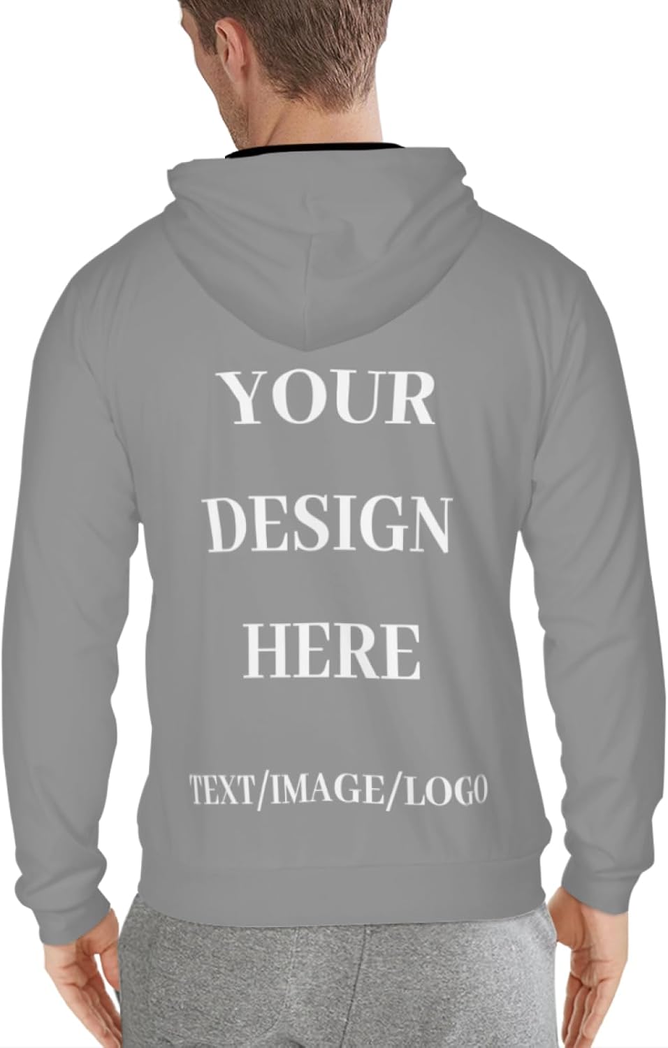 Custom Hoodie - Bulk Custom Zip Up Hoodie Personalized Sweatshirts Unisex Add Your Own Design Here Custom Sweatshirt - Image 3