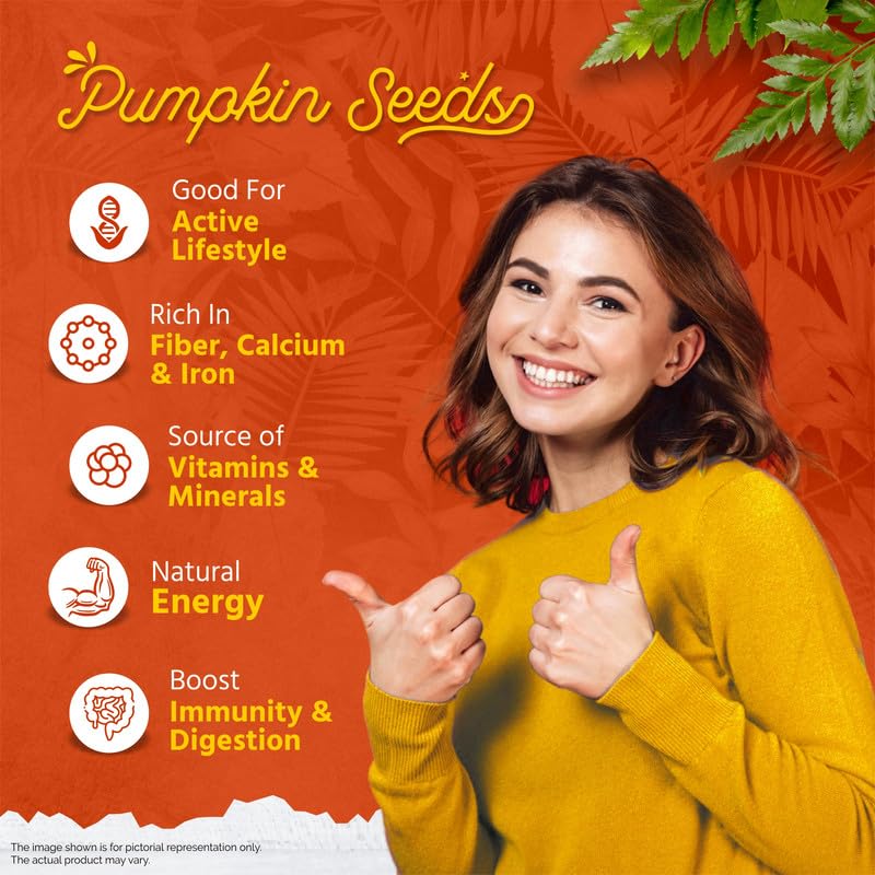 Image of GreenFinity Raw Pumpkin Seeds | Rich in Fiber, Protein and Antioxidants | Healthy Diet Snack Superfood Ideal for Immunity Booster, Cooking, Salads, Baking, Smoothies and Everyday Munching (250g)