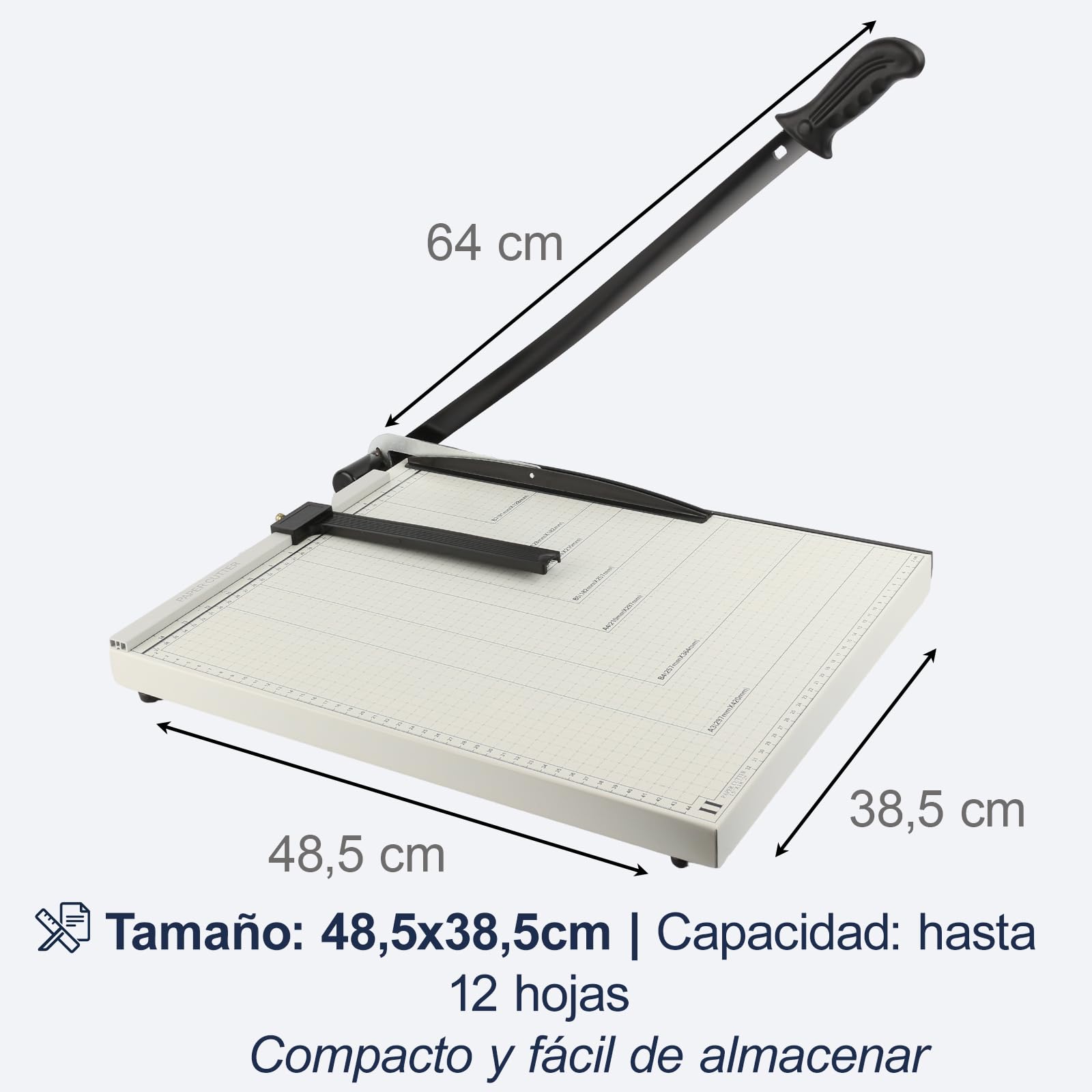 Taglierina a Ghigliottina per Carta A3 con Base in Metallo, Taglierina Capacità 12 Fogli Compatibile con carta A3 A4 A5 B5 B6 B7