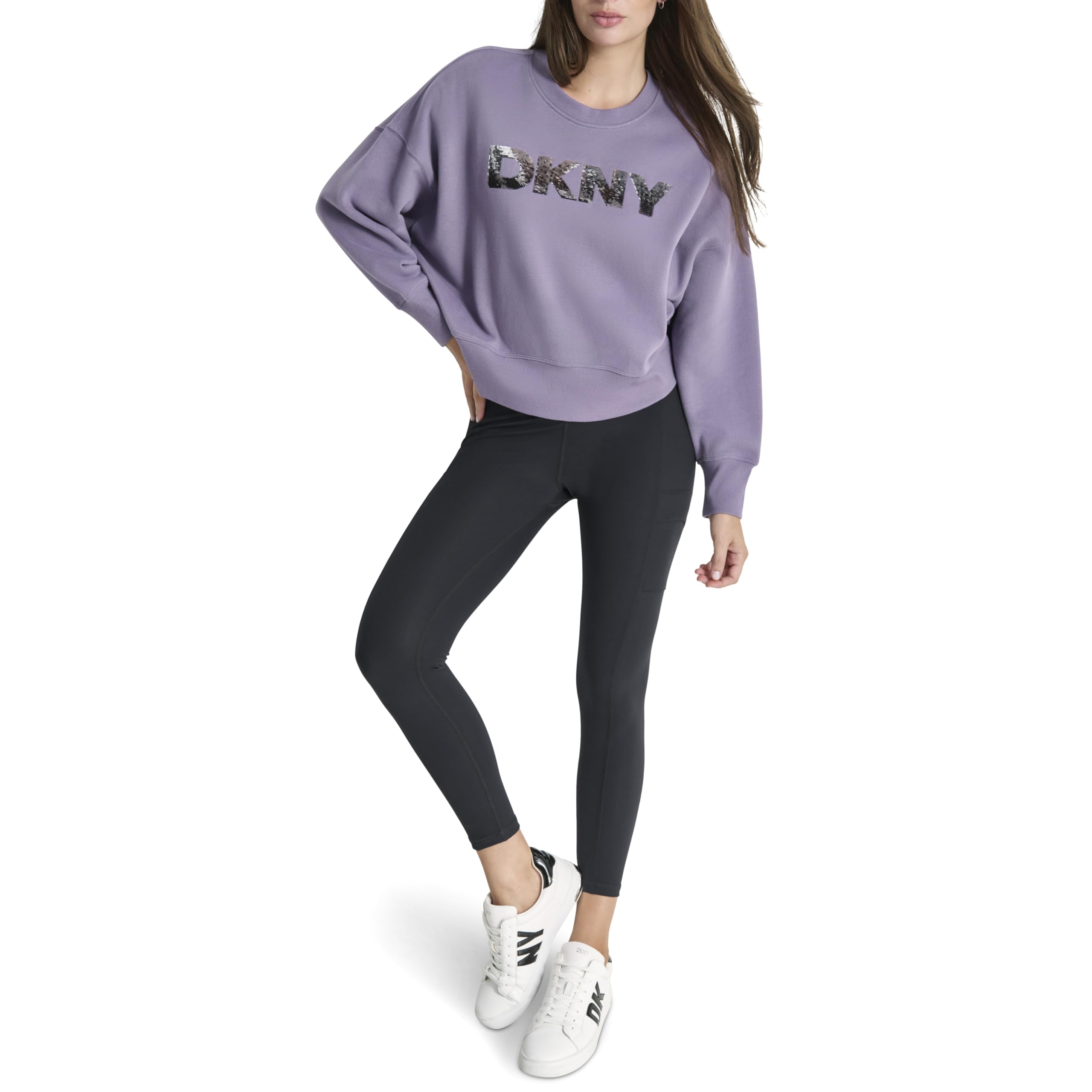 DKNYWomen's Ombre Sequin Logo Fleece Sweatshirt