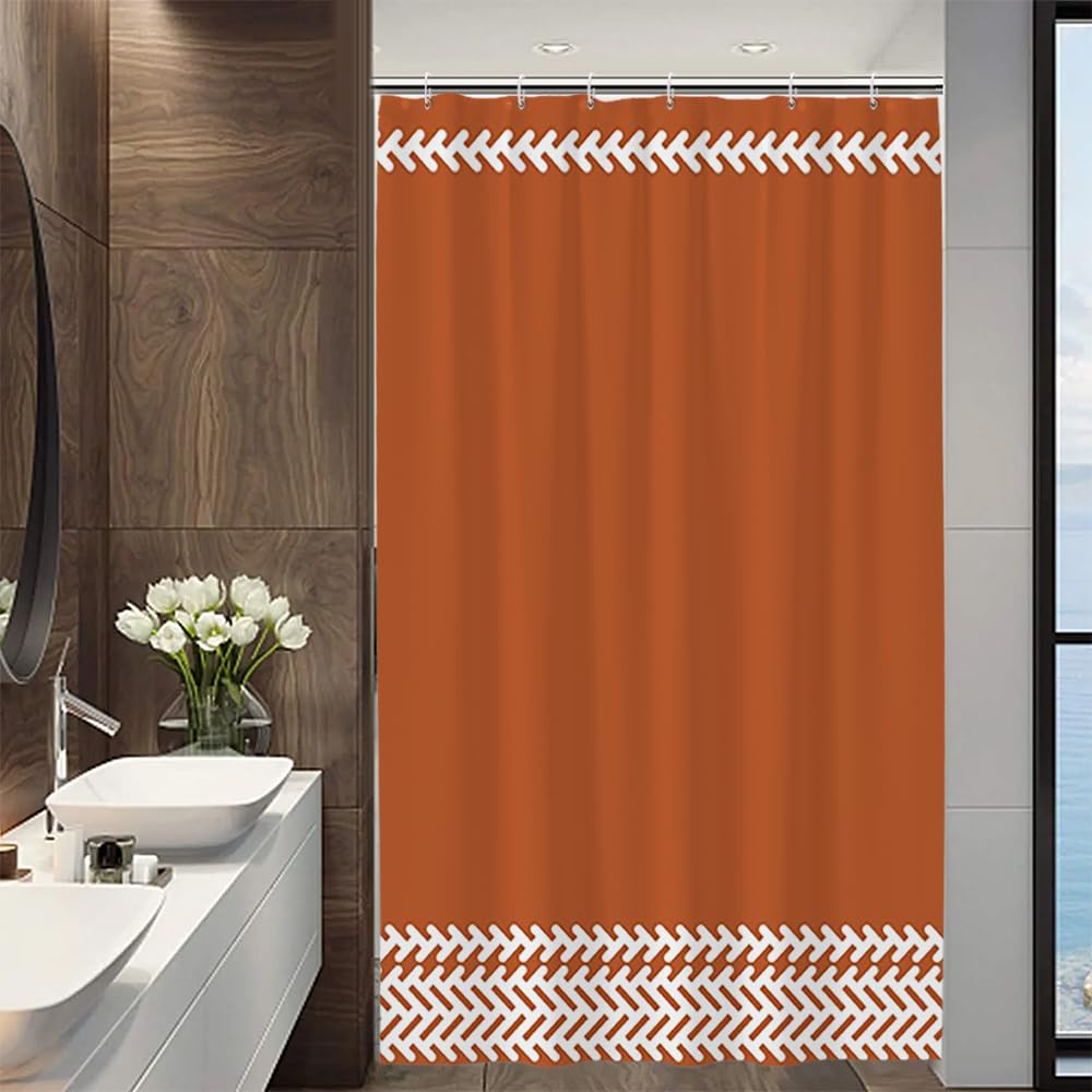 Uiiooazy Orange Shower Curtain - Image 3