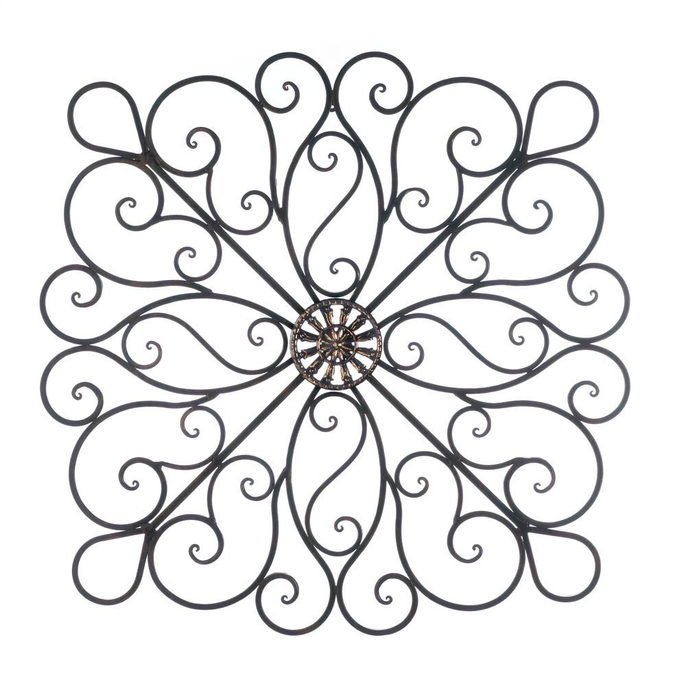 Accent Plus Wrought Iron 36-inch Scroll Wall Art for Living Room, Hallway, Bedroom