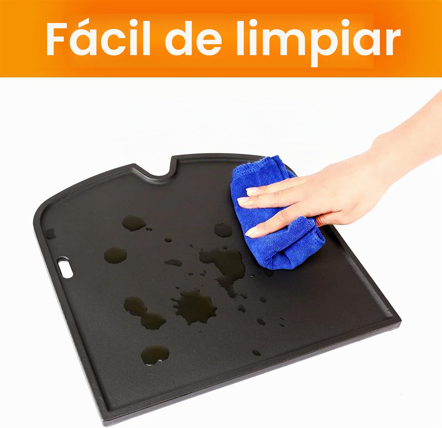 GFTIME Plancha de hierro fundido para Weber Traveler Parrilla de gas portátil Weber Parrilla al aire libre Sartén de cocina Pieza de repuesto Negro