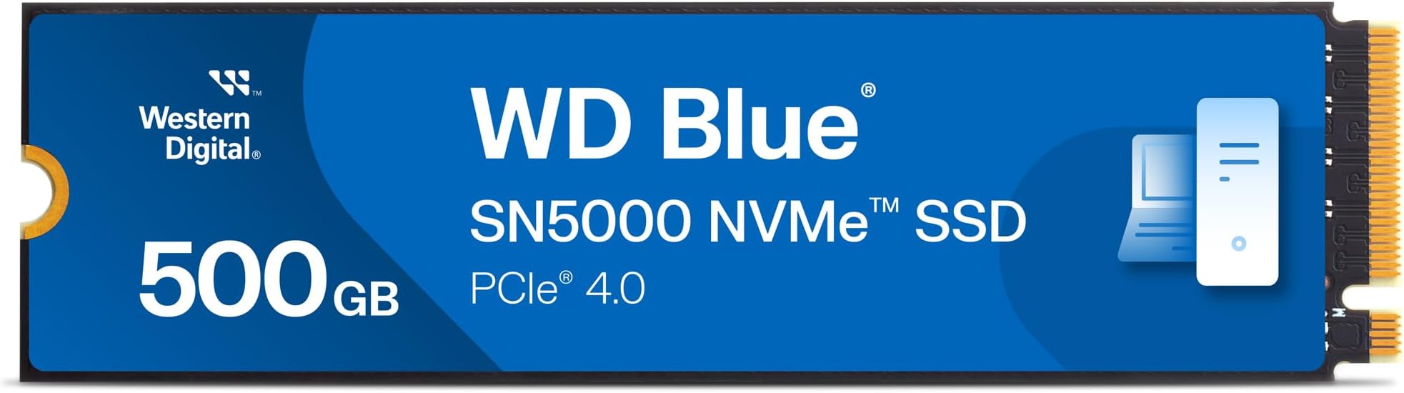 Western Digital 500GB WD Blue SN5000 NVMe Internal Solid State Drive SSD - PCIe Gen 4.0, M.2 2280, Up to 5,000 MB/s - WDS500G4B0E [New Generation]