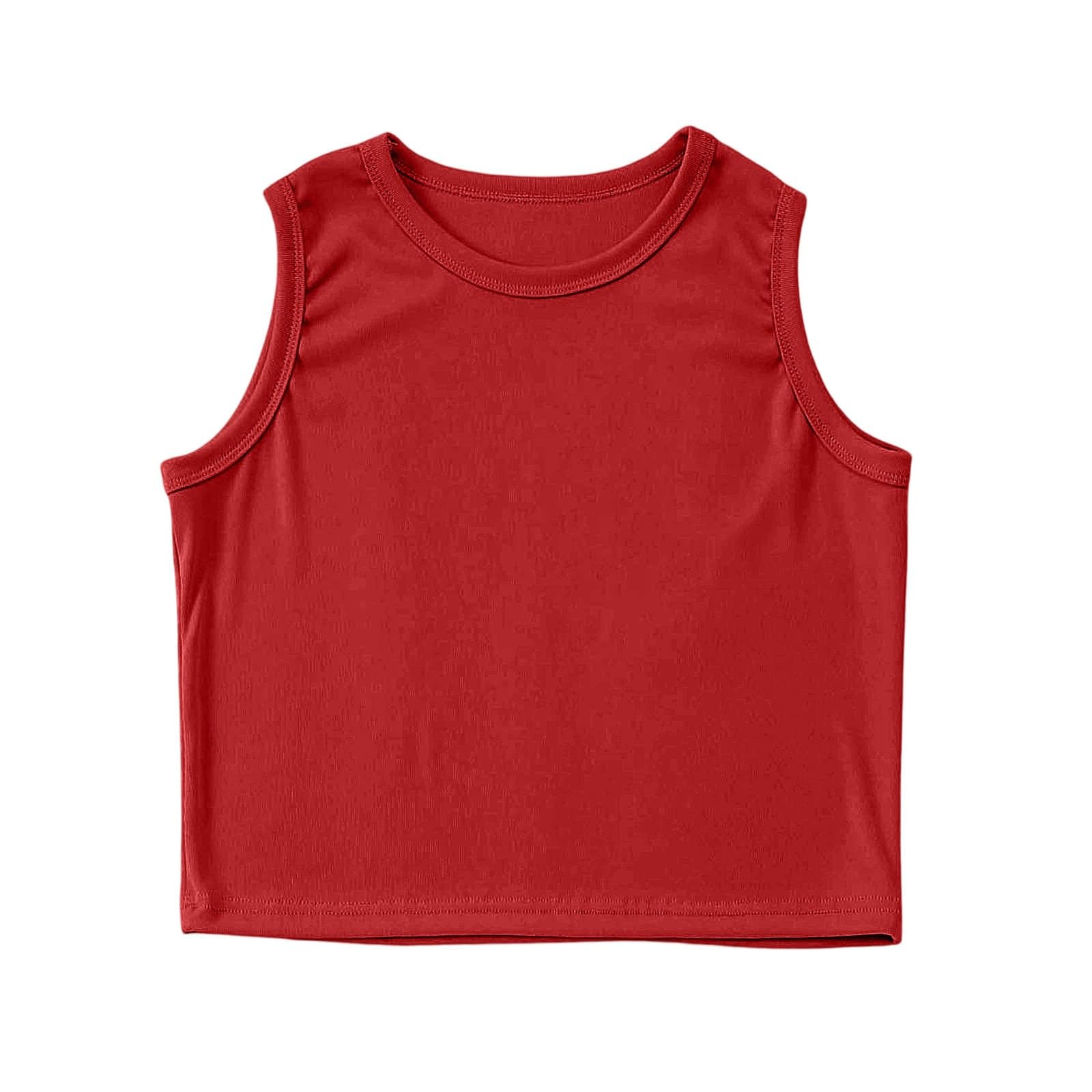 Camiseta Niñas, De Tirantes De Punto Acanalado para Yoga, para, para Entrenamiento Deportivo De Verano, para Fitness Y Deportes., Color Vivo Y Duradero