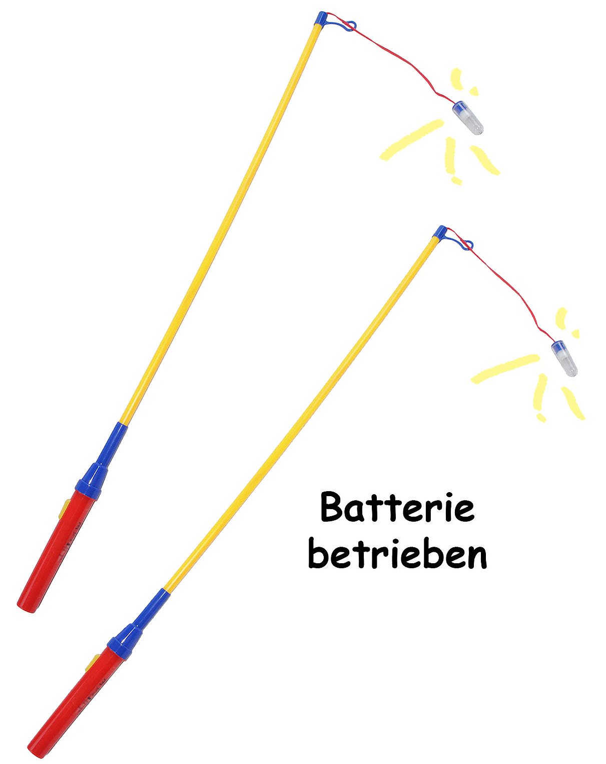 alles-meine.de GmbH 10 Stück Laternenstäbe - LED - elektrisch - incl. Name - für Batterie - z. B. für Lampions & Laternen - 51 cm - HELL - Laternenumzug - Mädchen Jungen/Kind..