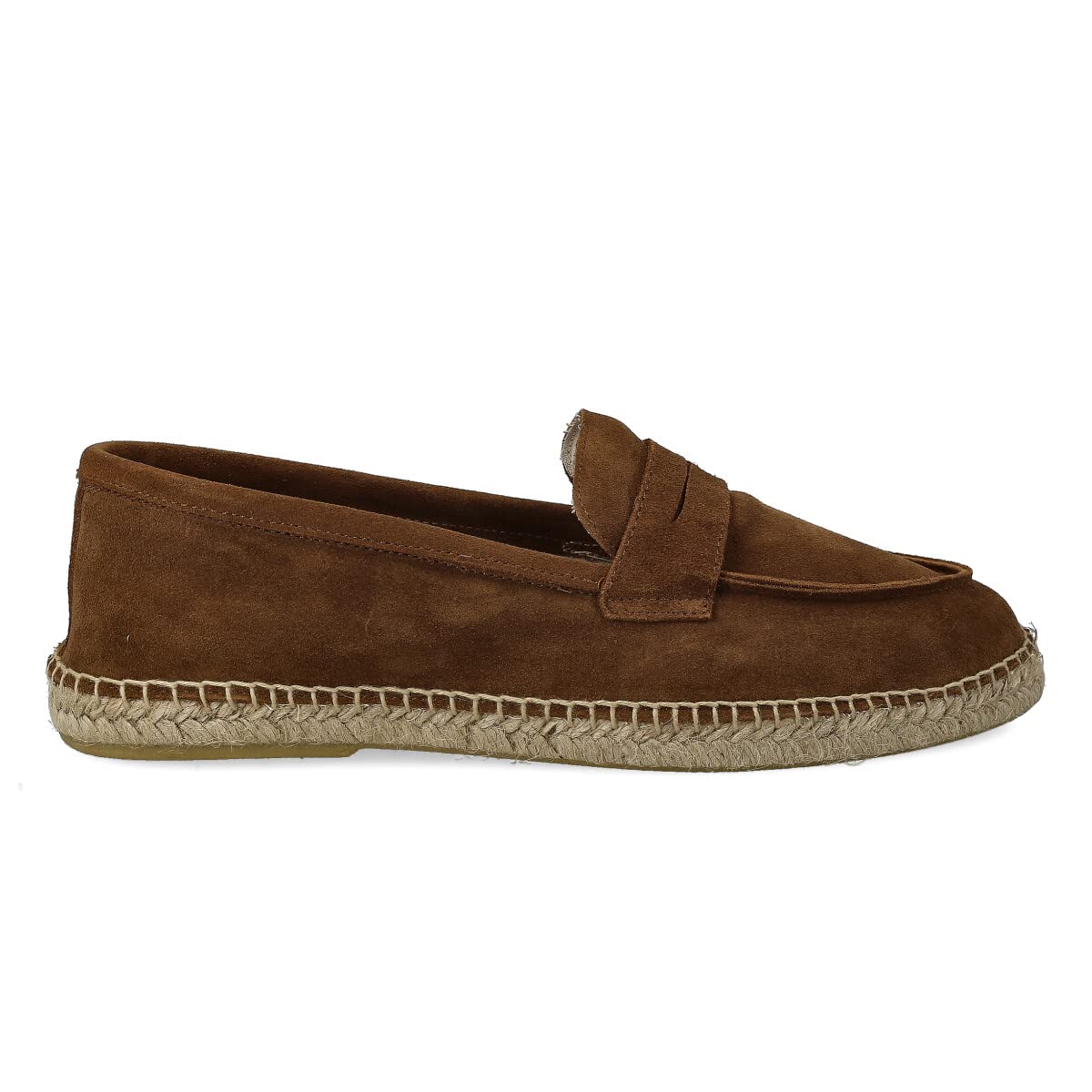 Espadrillas Mocassini da Uomo in Pelle Scamosciata. Sandali di Juta Estive e Flessibili. Design Liscio o Mascherato. Marrone, Blu Navy e Kaki