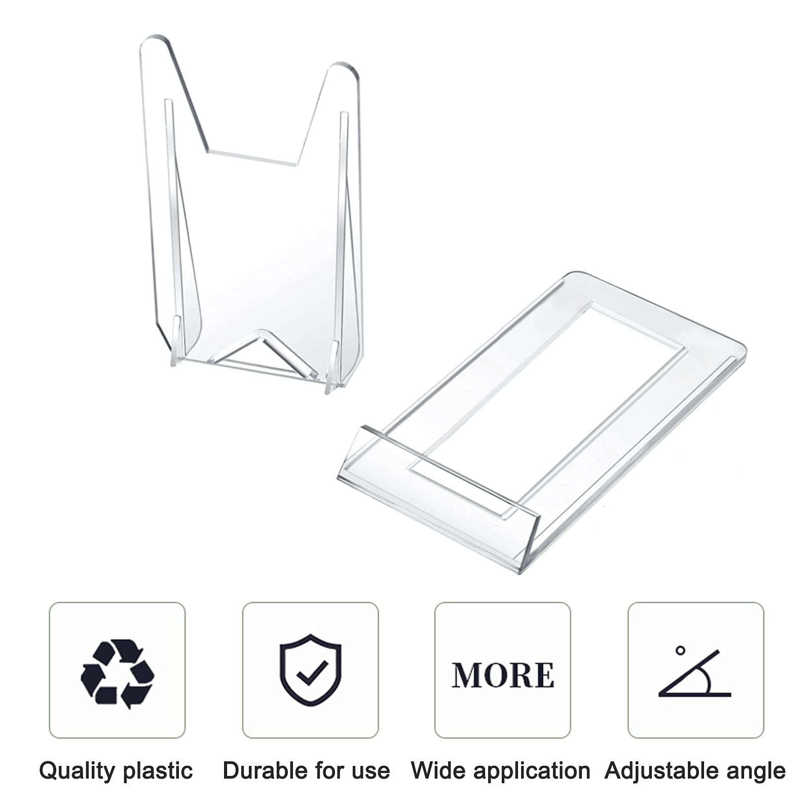 ZORVYN 10 Stück Acryl Tellerständer - Transparente Display Halter Für Geschirr & Elektronik