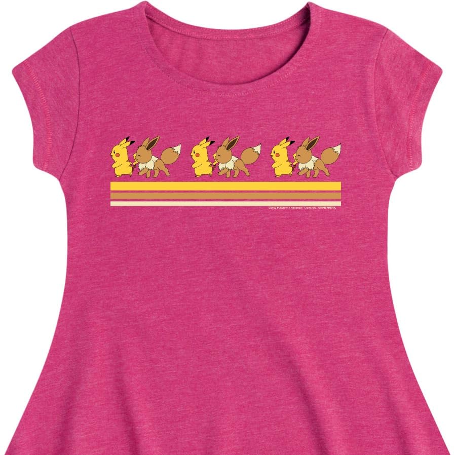 HYBRID APPAREL - Pokémon - Pikachu and Eevee - Youth Girls Fit and Flare Dress2