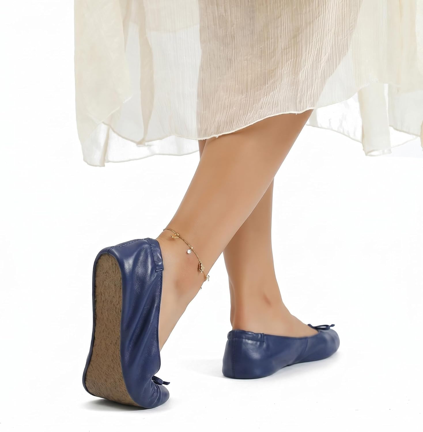 Lightweight Foldable Ballet Flats Memory Foam Insole Portable