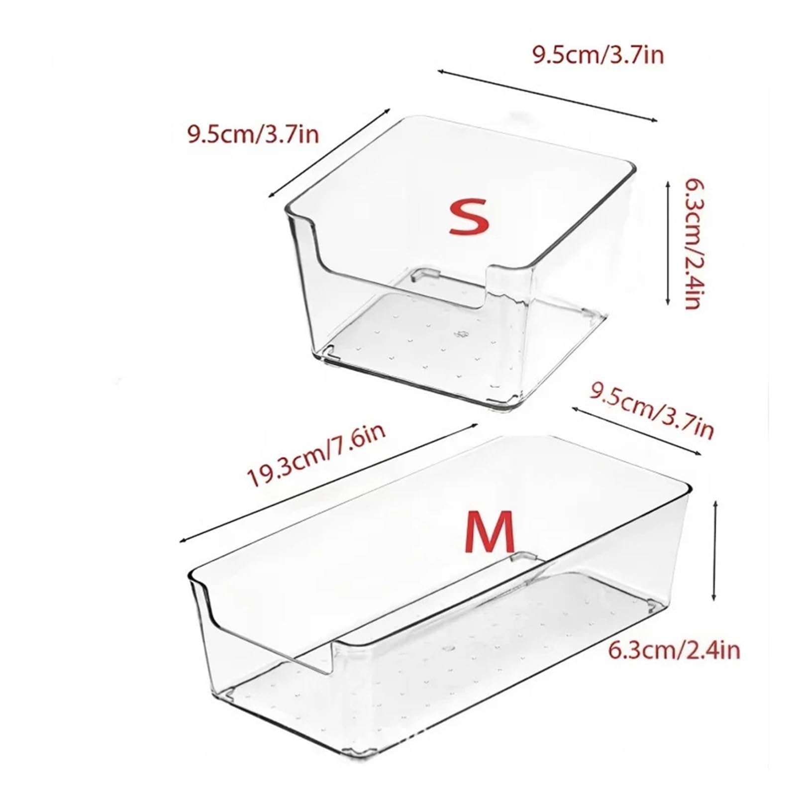 Generico Cassetto for contenitori di plastica trasparente da 3/6 pezzi for stoviglie, cosmetici cancelleria(M 5 Pack)