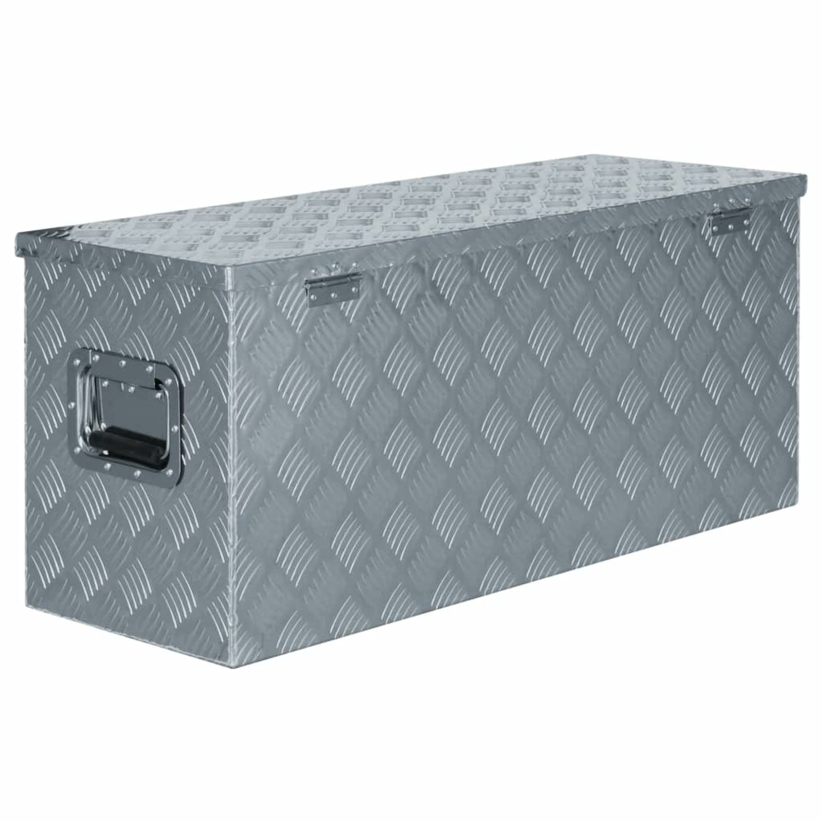 ShGaxin Aluminiowa skrzynka 90,5x35x40 cm srebrna, metalowa skrzynka narzędziowa, skrzynka narzędziowa, aluminiowa skrzynka 142940