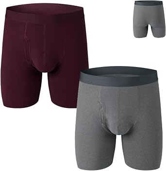 Mens Winter Fleece Lined Warm Long Leg Boxer Briefs, Thermal Shorts Men Outdoor Sports Underwear for Cold Weather