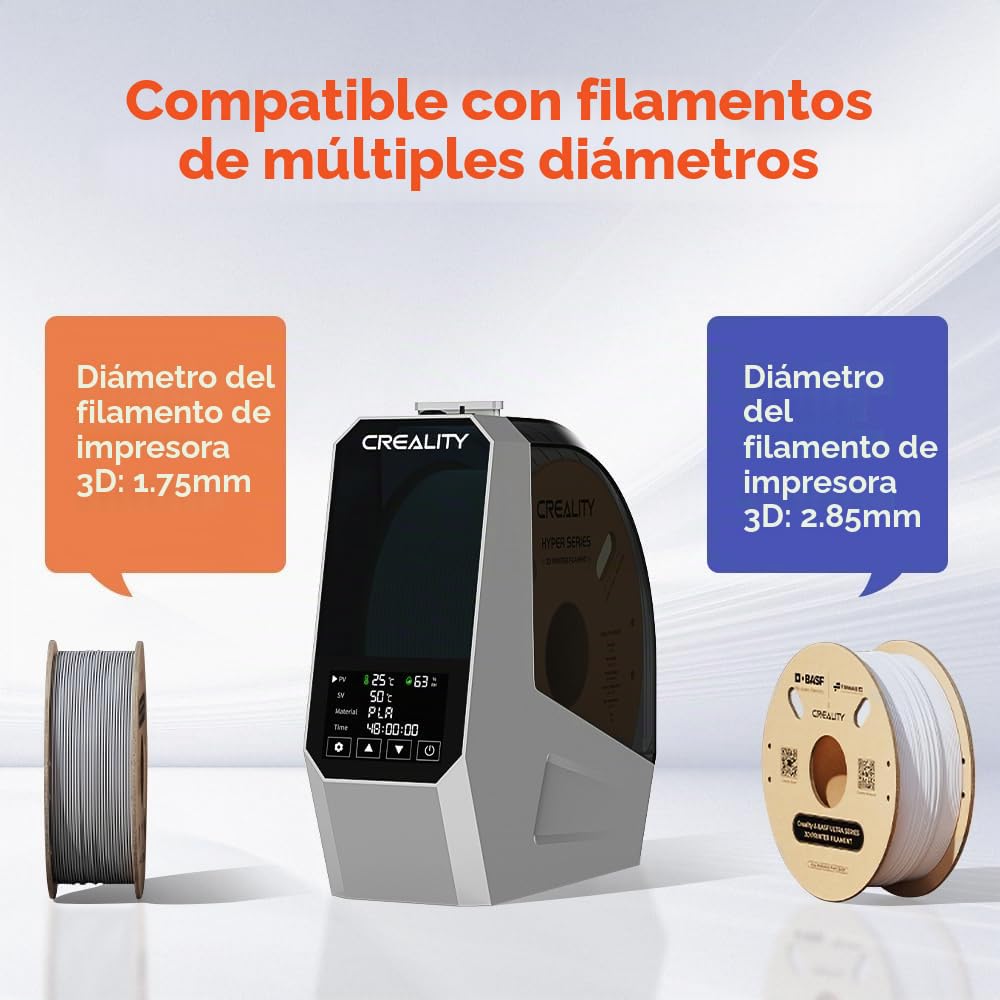 Creality Secador de filamentos oficial Space PI, impresora 3D, caja secadora de filamentos con calefacción de aire caliente PTC 360°, caja de almacenamiento de deshidratador de filamentos para PLA ABS