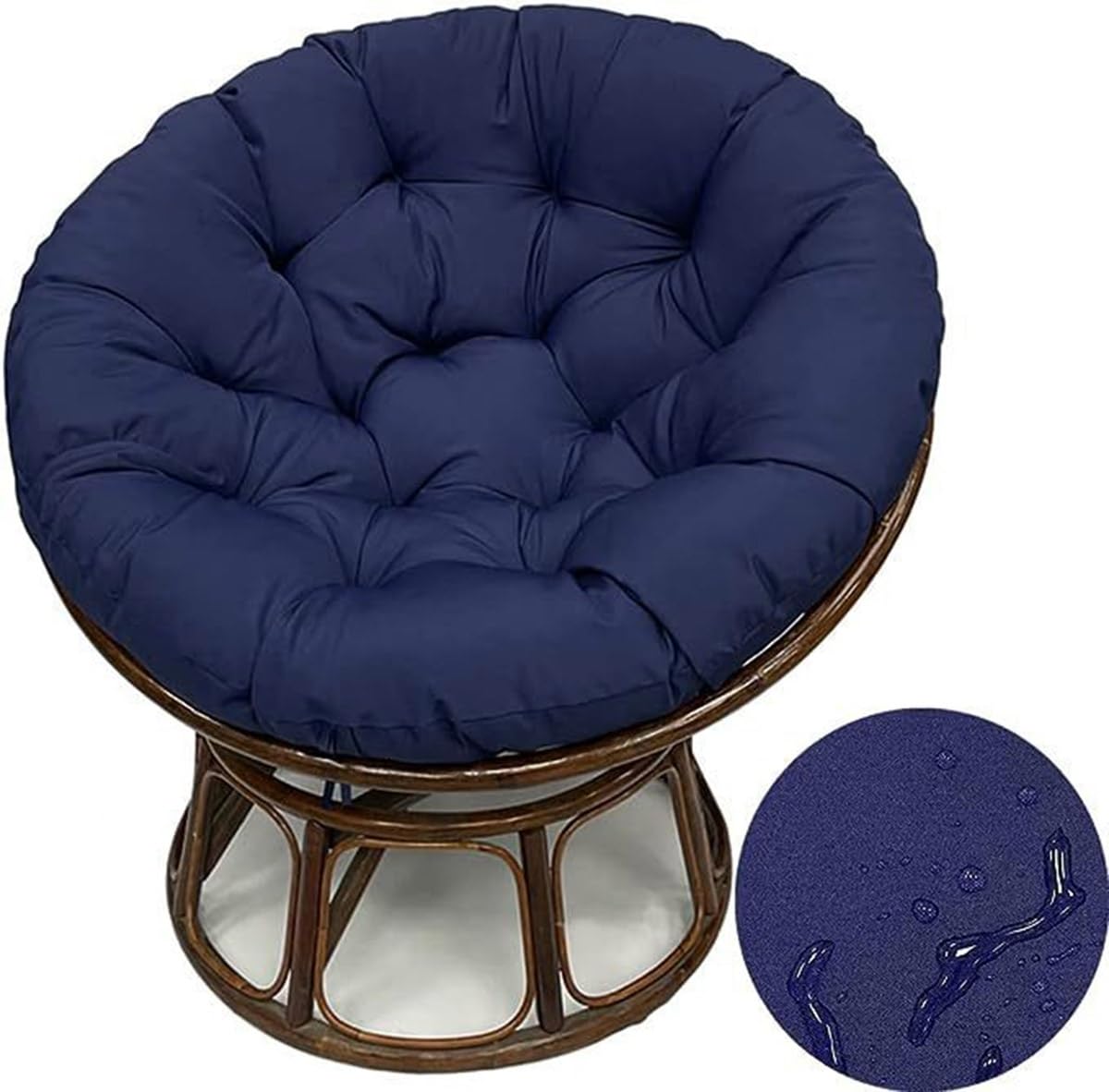Générique Coussins de Chaise Ronds, Impermeable Coussin Chaises de Jardin Exterieur Intérieur Salon Balcon Fauteuil(Blue,80X80CM)