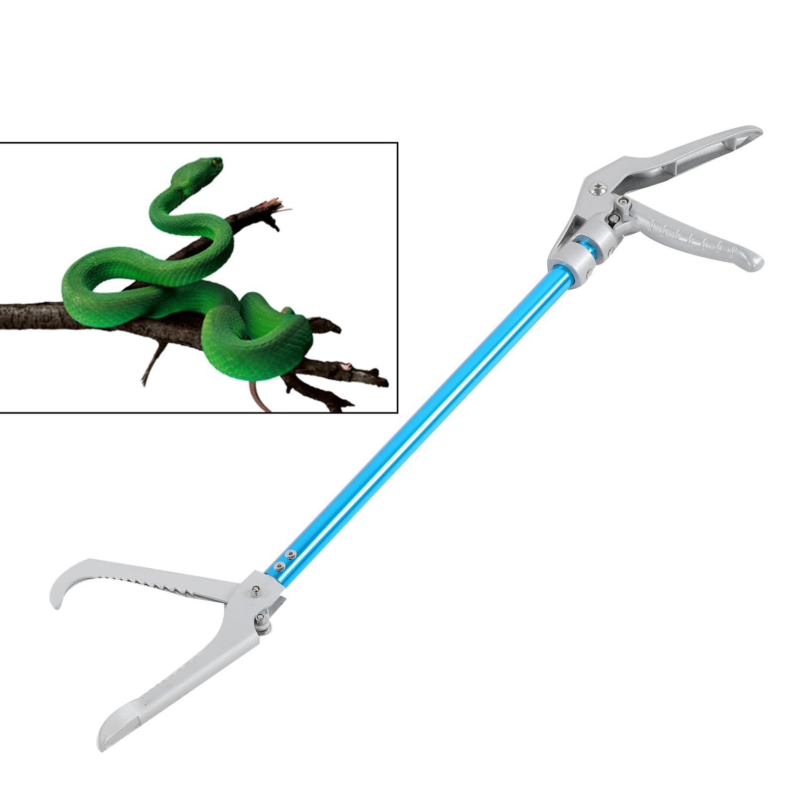 Atrapasueños Profesional de Aleación de Aluminio de 70 Cm, Pinzas para Serpientes Resistentes, Herramienta para Atrapar Reptiles, Mango Largo, Pinzas de Mandíbula Ancha para Reptiles, Equipo de Captur