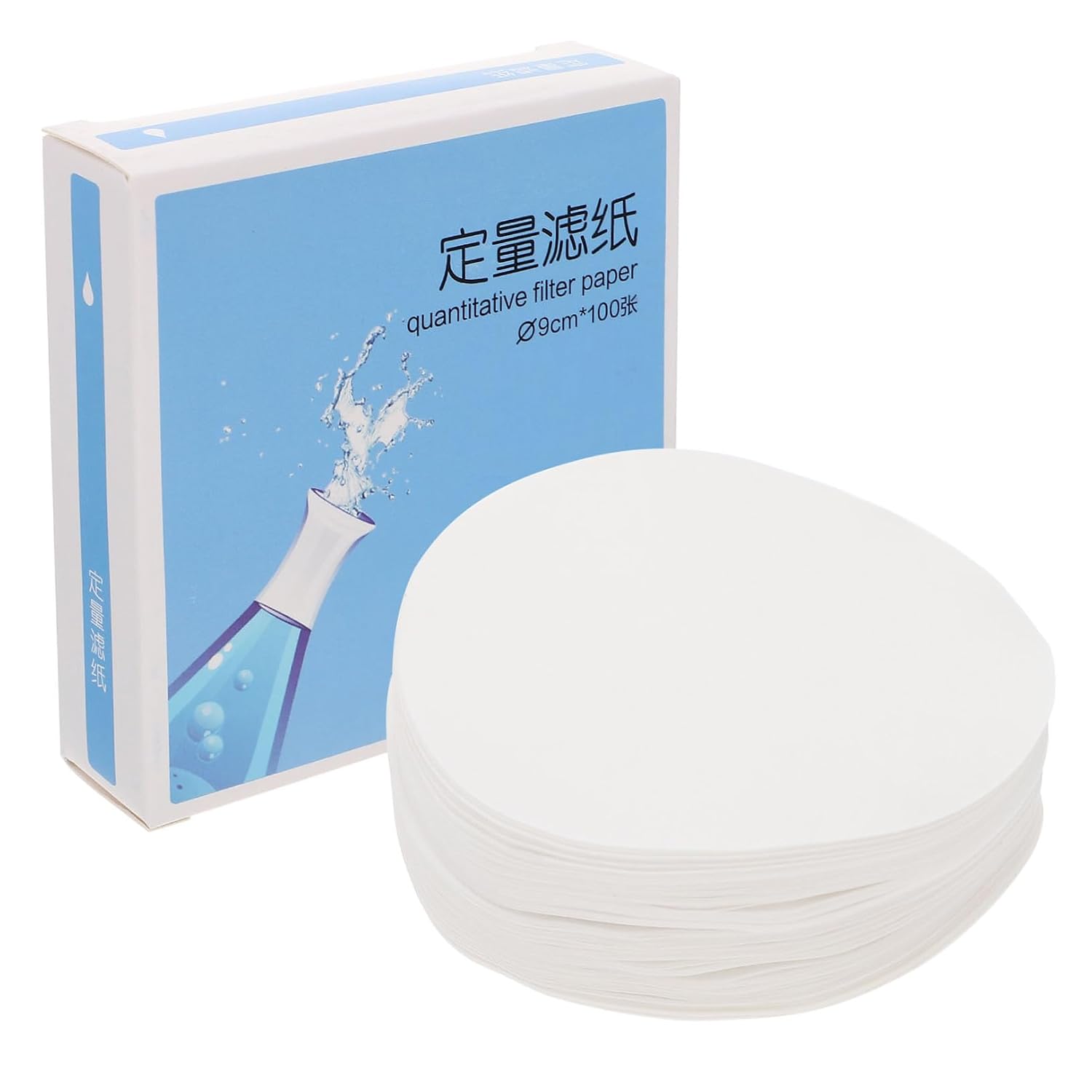 Veemoon 100sheets Quantitative Filter Paper Fast Water Filter Papers for Lab Experiments Convenient and Lightweight Lab for Accurate Filtration for Scientific Use