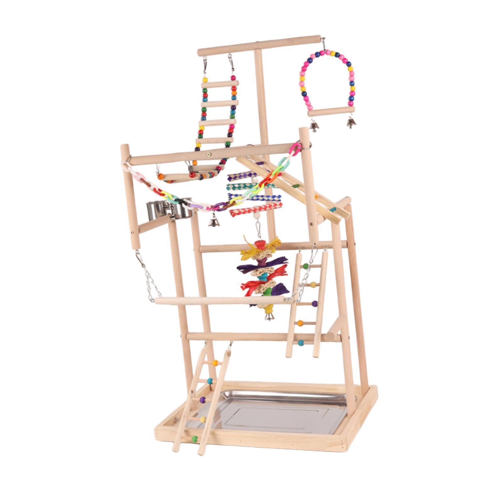 Parco giochi per pappagalli, grande supporto multilivello per uccelli, che incoraggia il gioco attivo per pappagalli, parrocchetti, inseparabili,