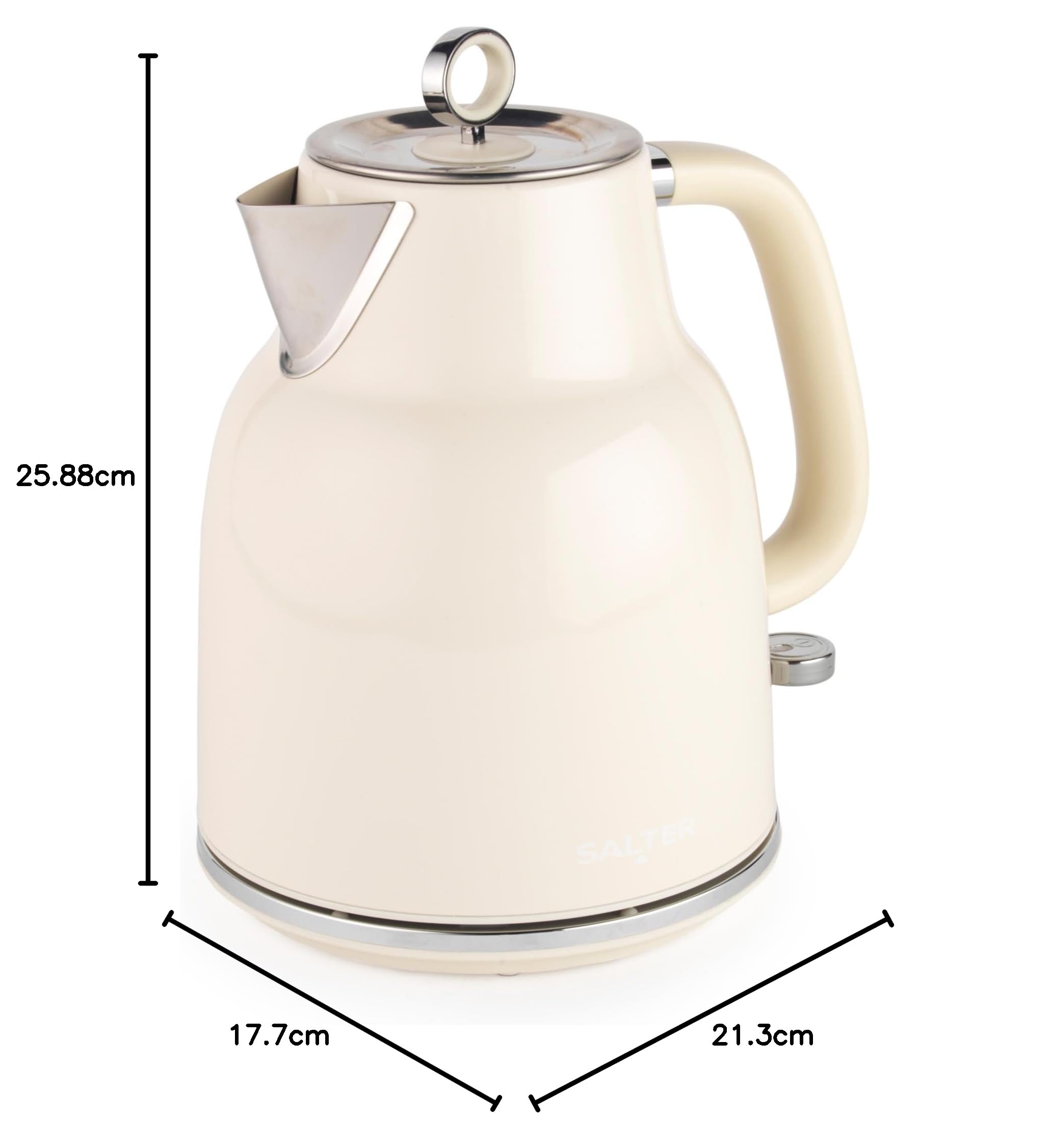 Salter Retro Bouilloire 1,7 L, 3 kW, crème