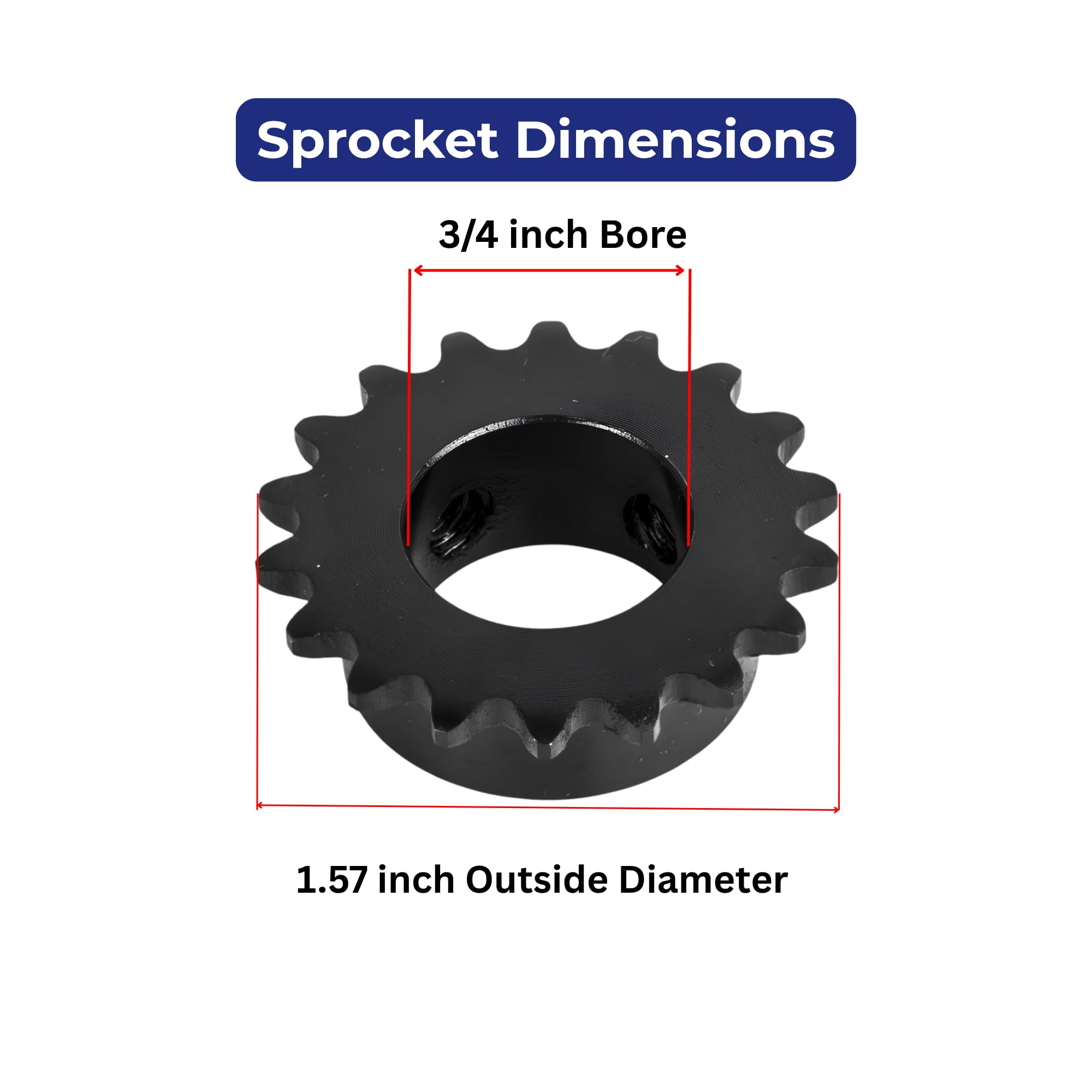 Jeremywell #25 Roller Chain Sprocket - 18 Tooth -6 Jeremywell #25 Roller Chain Sprocket - 18 Tooth -6