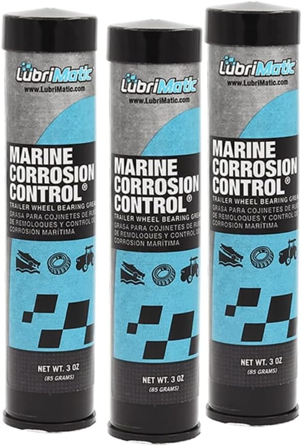 LubriMatic 11397 Marine Corrosion Control Trailer Wheel Bearing Grease - 3 oz. Cartridge, Pack of 3
