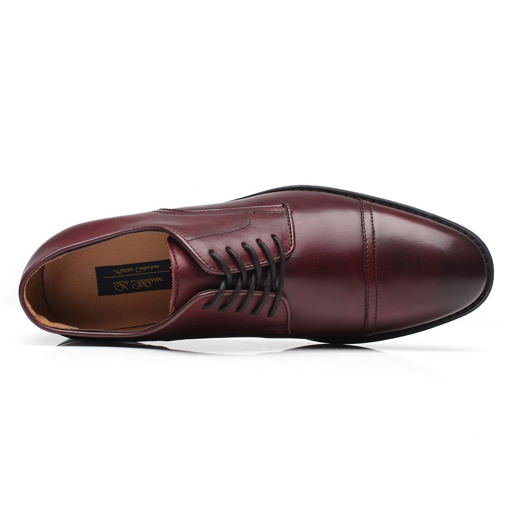 La Milano Mens Leather Updated Classic Cap Toe Oxfords Lace Dress Shoes