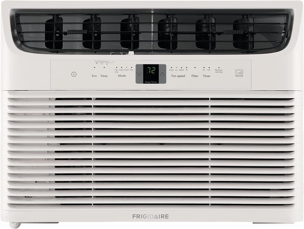 Frigidaire FFRE153WAE Window-Mounted Room Air Conditioner, 15,100 BTU with Energy Star Certified, Multi-Speed Fan, Sleep Mode, Programmable Timer, Easy-to-Clean Washable Filter, in White 15000 BTU AC Only