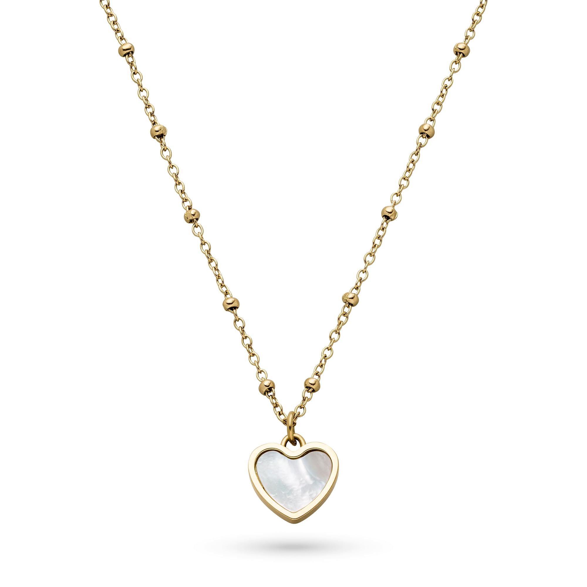 s.Oliver Necklace – Elegant Necklace Made of Polished Stainless Steel – IP Gold – Link Chain 45 cm – Waterproof and Skin-friendly