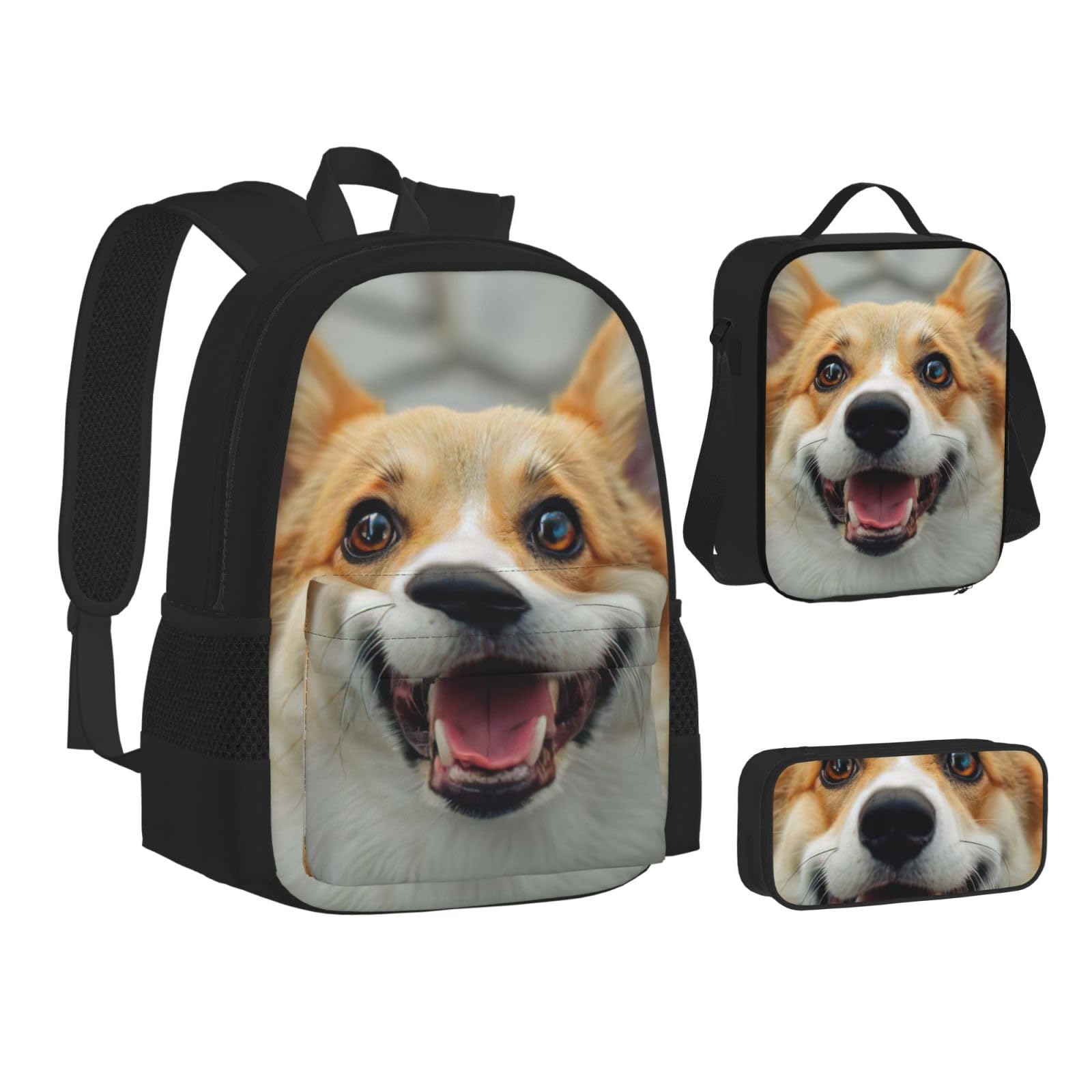 Zaino, borsa portapranzo, astuccio, set da 3 pezzi, per lavoro e