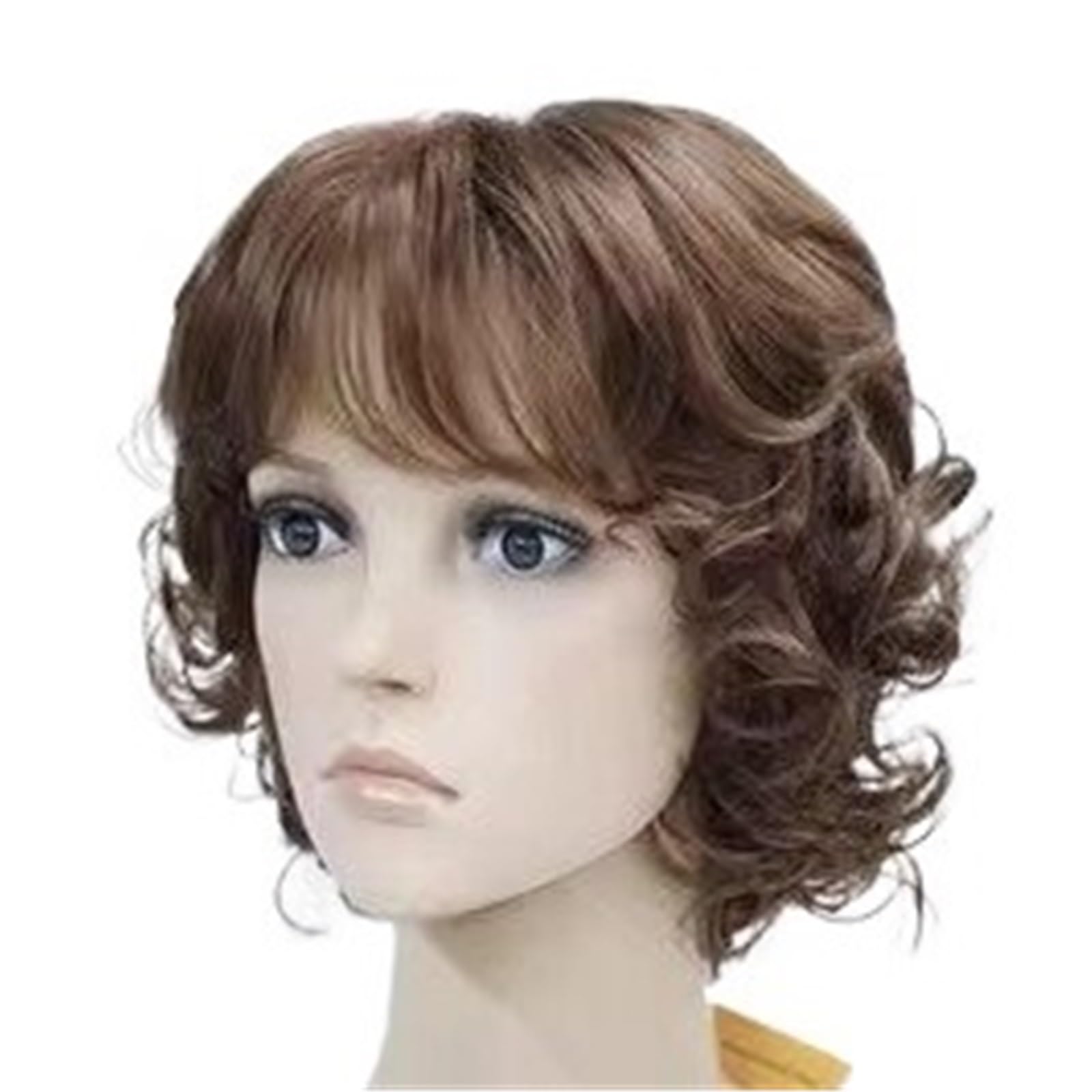 Libangrong-888 Women's Bruin Wigs Short Curly Hair Wig Naturally Fluffy Daily Natural Wig(Bruin)