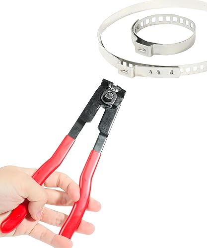 Miniatura 4 de RACOONA Kit de herramientas de abrazadera de arranque CV, accesorios para automóvil, alicates de eje de manguera automotriz con 8 abrazaderas de