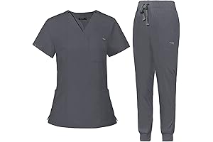 Soft, Breathable Women's Medical Scrub Set: Viaoil Joggers and Top Scrubs for Work